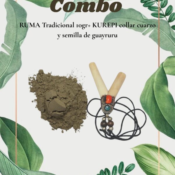 Combo Ruma tradicional 10gr+ Kurepi collar cuarzo y semilla de guayruru